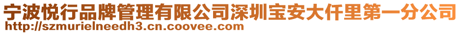寧波悅行品牌管理有限公司深圳寶安大仟里第一分公司