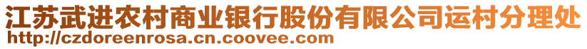 江蘇武進農(nóng)村商業(yè)銀行股份有限公司運村分理處