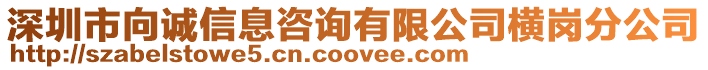 深圳市向誠信息咨詢有限公司橫崗分公司