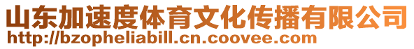 山東加速度體育文化傳播有限公司