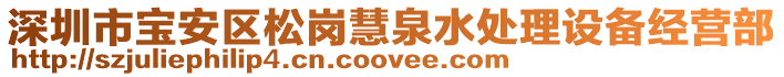 深圳市寶安區(qū)松崗慧泉水處理設(shè)備經(jīng)營(yíng)部