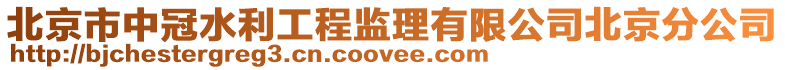 北京市中冠水利工程監(jiān)理有限公司北京分公司