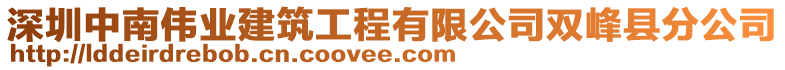 深圳中南偉業建筑工程有限公司雙峰縣分公司