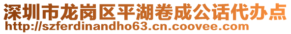 深圳市龍崗區平湖卷成公話代辦點