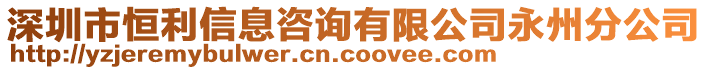 深圳市恒利信息咨詢有限公司永州分公司