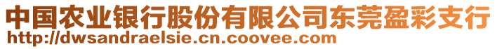 中國(guó)農(nóng)業(yè)銀行股份有限公司東莞盈彩支行