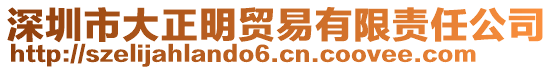 深圳市大正明貿(mào)易有限責任公司