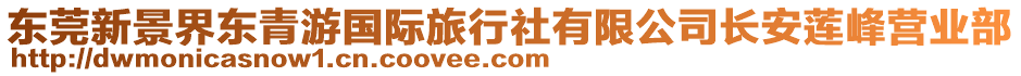 東莞新景界東青游國際旅行社有限公司長安蓮峰營業部
