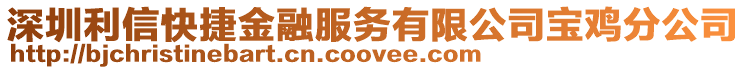 深圳利信快捷金融服務有限公司寶雞分公司
