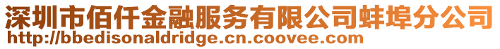 深圳市佰仟金融服務(wù)有限公司蚌埠分公司