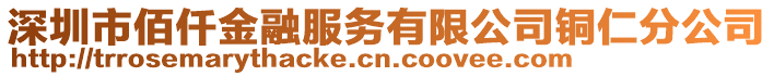 深圳市佰仟金融服務有限公司銅仁分公司