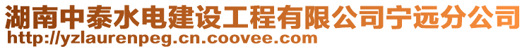 湖南中泰水電建設工程有限公司寧遠分公司