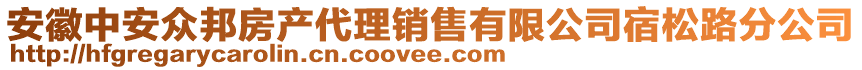 安徽中安眾邦房產代理銷售有限公司宿松路分公司