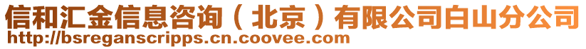 信和匯金信息咨詢（北京）有限公司白山分公司