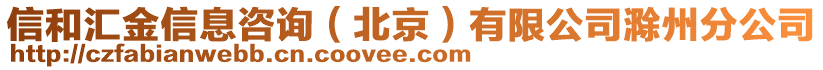 信和匯金信息咨詢（北京）有限公司滁州分公司