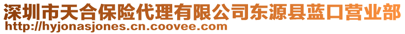 深圳市天合保險代理有限公司東源縣藍口營業(yè)部