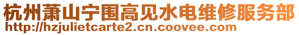 杭州蕭山寧圍高見水電維修服務部