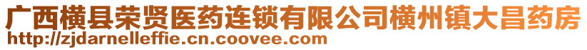 廣西橫縣榮賢醫藥連鎖有限公司橫州鎮大昌藥房