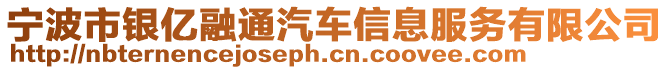 寧波市銀億融通汽車(chē)信息服務(wù)有限公司