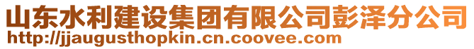 山東水利建設集團有限公司彭澤分公司