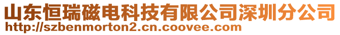 山東恒瑞磁電科技有限公司深圳分公司