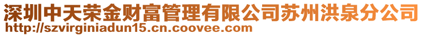 深圳中天榮金財富管理有限公司蘇州洪泉分公司