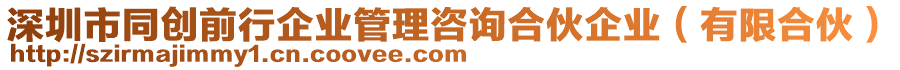 深圳市同創(chuàng)前行企業(yè)管理咨詢合伙企業(yè)（有限合伙）