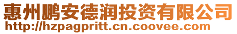 惠州鵬安德潤(rùn)投資有限公司