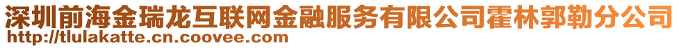 深圳前海金瑞龍互聯(lián)網(wǎng)金融服務(wù)有限公司霍林郭勒分公司