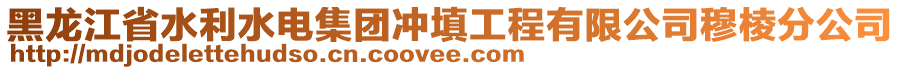 黑龍江省水利水電集團沖填工程有限公司穆棱分公司