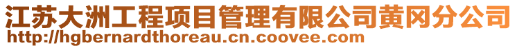 江蘇大洲工程項目管理有限公司黃岡分公司