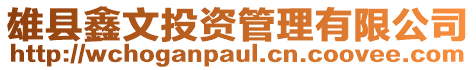 雄縣鑫文投資管理有限公司