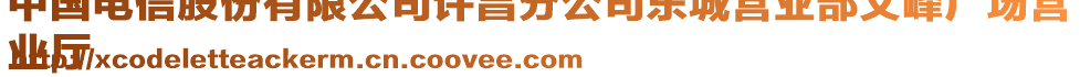中國電信股份有限公司許昌分公司東城營業部文峰廣場營
業廳