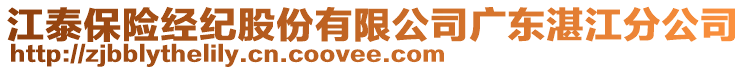 江泰保險經(jīng)紀(jì)股份有限公司廣東湛江分公司