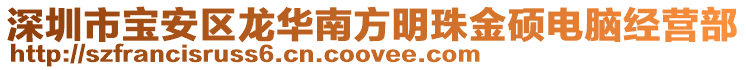 深圳市寶安區(qū)龍華南方明珠金碩電腦經(jīng)營部