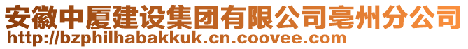 安徽中廈建設(shè)集團(tuán)有限公司亳州分公司