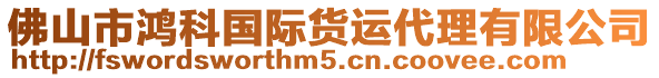 佛山市鴻科國際貨運代理有限公司