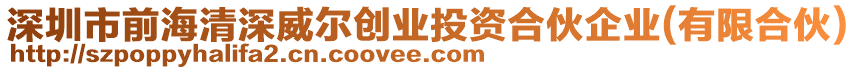 深圳市前海清深威爾創(chuàng)業(yè)投資合伙企業(yè)(有限合伙)