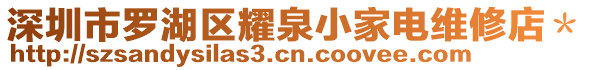 深圳市羅湖區(qū)耀泉小家電維修店＊