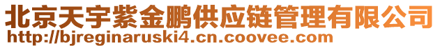 北京天宇紫金鵬供應(yīng)鏈管理有限公司