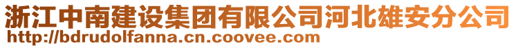 浙江中南建設集團有限公司河北雄安分公司