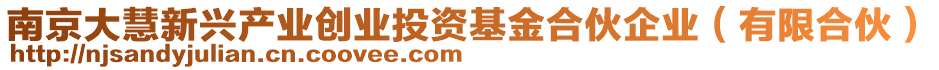 南京大慧新興產(chǎn)業(yè)創(chuàng)業(yè)投資基金合伙企業(yè)(有限合伙)