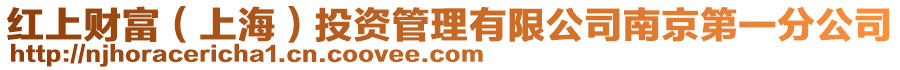 紅上財富（上海）投資管理有限公司南京第一分公司