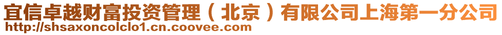 宜信卓越財富投資管理(北京)有限公司上海第一分公司