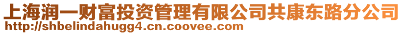 上海潤一財富投資管理有限公司共康東路分公司