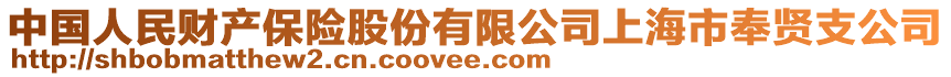 中國(guó)人民財(cái)產(chǎn)保險(xiǎn)股份有限公司上海市奉賢支公司