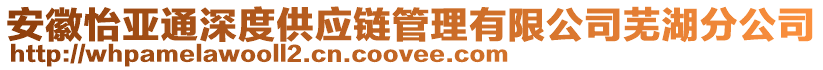 安徽怡亞通深度供應(yīng)鏈管理有限公司蕪湖分公司