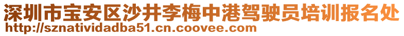 深圳市寶安區沙井李梅中港駕駛員培訓報名處