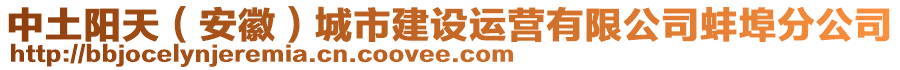 中土陽天（安徽）城市建設(shè)運(yùn)營有限公司蚌埠分公司