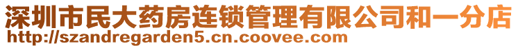深圳市民大藥房連鎖管理有限公司和一分店